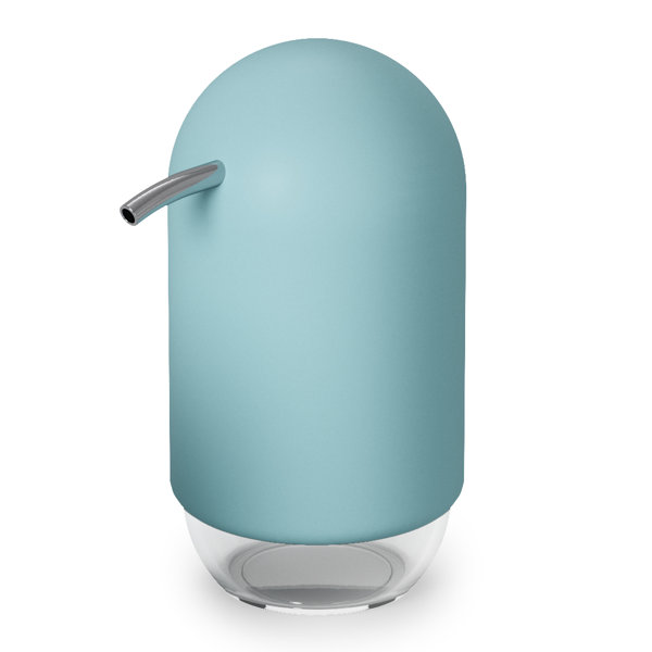 navy blue bathroom soap dispenser